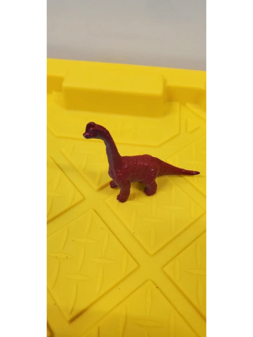 Vintage Plastic Dinosaur Toy Figure Brachiosaurus Sauropod Red Blue Miniature
